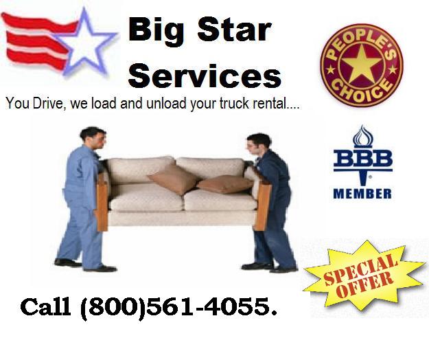 Big Star Movoing Labor $249 call (800)561-4055 for truck loading and unloading services